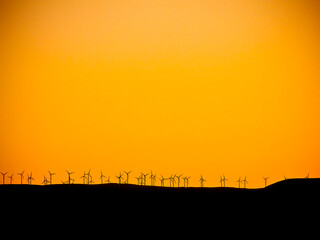 background with orange sky