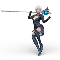 Obraz premium 魔法の杖を持つ女性