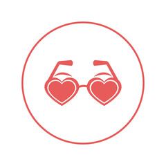 Heart love sticker sunglasses icon | Circle version icon |