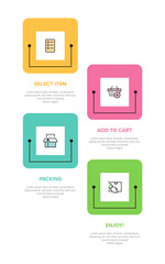 Vertical infographic design with icons and 4 options or steps. Thin line. Infographics business concept. Can be used for info graphics, flow charts, presentations, mobile web sites, printed materials.