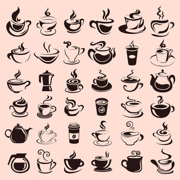 Coffee Icon Set. Coffee Logo. Vector illustration