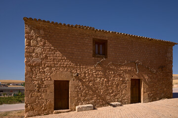 San Esteban de Gormaz (Spain), September 5, 2022. typical house of a town in Castile. It is a town in the province of Soria with 3054 inhabitants having. The town has been declared a Historic-Artistic