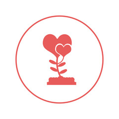 Growth heart love plant icon | Circle version icon |