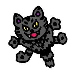 halloween cat with skull and crossbones fur pattern , graphic design for presentation, marketing, art, illustration, t-shirt design, cartoon, comic, advertising, online media