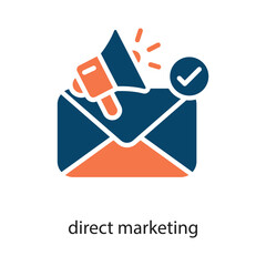 direct marketing Solid Vector Icon Design illustration on White background. EPS 10 File
