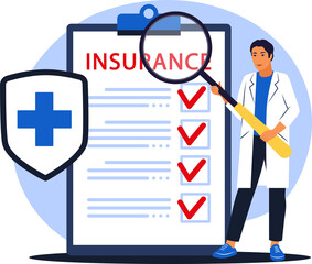 Health insurance concept. Health care, finance and medical service. 