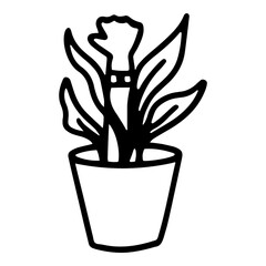 Potted house plants cartoon design