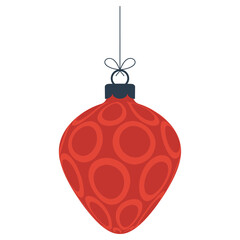 flat christmas bauble ball