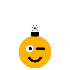 emoji emotion face christmas bauble ball