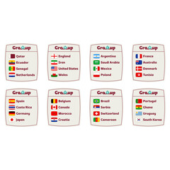world football 2022 group with flag