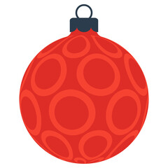 flat christmas bauble ball