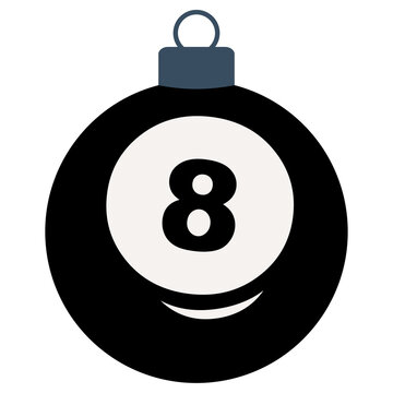 black eight ball christmas ornament clip art preview