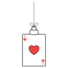Obraz na płótnie Canvas poker card christmas and symbol