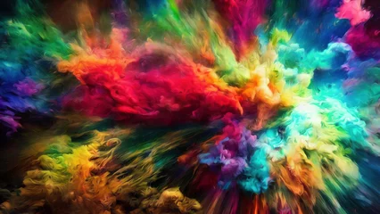 Fotobehang Mix van kleuren Explosie van kleur abstracte achtergrond  1