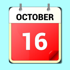 day on the calendar, vector image format, october 9