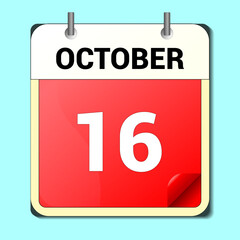 calendar vector drawing, date October 4 on the page