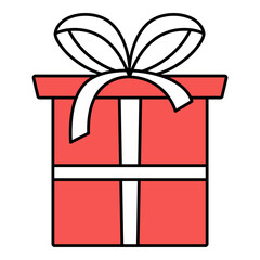 christmas gift box flat illustration