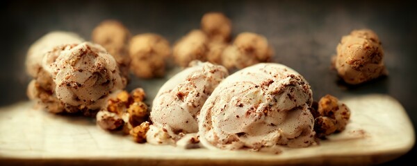 The ice cream of your dreams, walnut. 3D Illustration, Digital art - more tasty than the real thing - If that's even possible