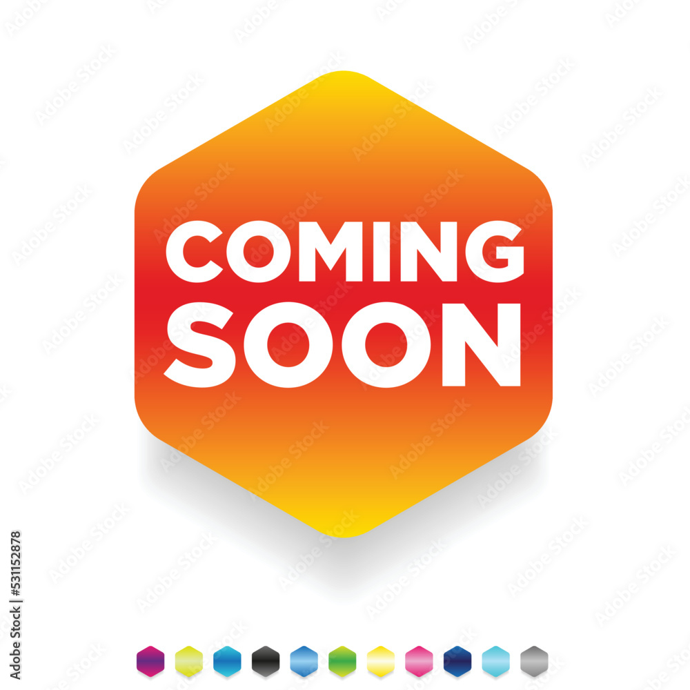 Poster coming soon button vector for web