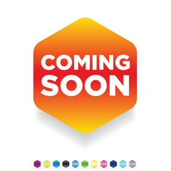 Coming Soon button vector for web