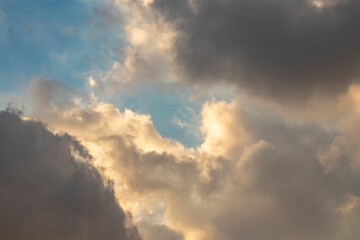 Fototapeta na wymiar Dramatic sky, Sunset and Dark Clouds and fantastic sky
