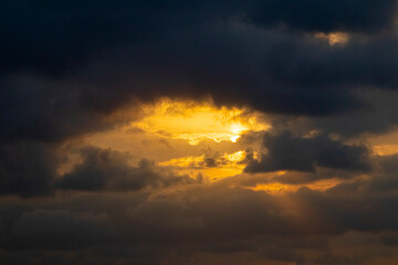 Dramatic sky, Sunset and Dark Clouds and fantastic sky