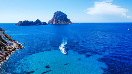 Es Vedrà island in the sea, Ibiza, Spain