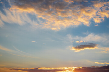 Blue sky, clouds and fantastic sky