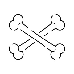 Halloween line skull Icon. Cross bone vector icon. Happy halloween. Trick or treat and scary vector