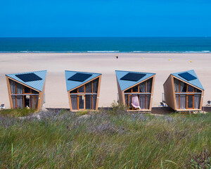 house on the beach at Oosterscheld National Park, Netherlands