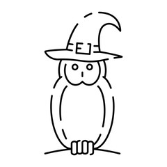 Halloween owl line icon and Vector illustration on a white background. Premium quality symmbols. Thin line vector icons for graphic design. Happy halloween Trick or treat and scary