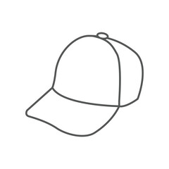 Man hat for sun protection headwear with ribbon. male summer hat, male sun cap for beach and summer vacation accessory icon. Vector illustration filled outline style. EPS10