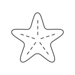 Starfish for summer design elements. underwater invertebrate ocean animal. silhouette of Star fish Marine beach icon for logo Apps, Website . Vector illustration filled outline style. EPS10