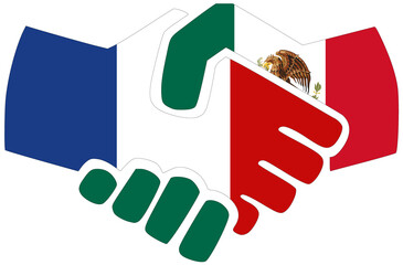 France - Mexico handshake
