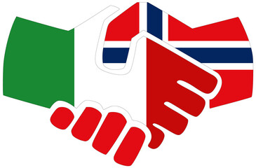 Italy - Norway handshake