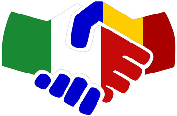 Italy - Romania handshake