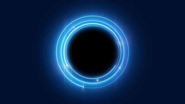 moving circles are intertwined. Circles rotating with the light. The lights follow in the direction of movement 4K video