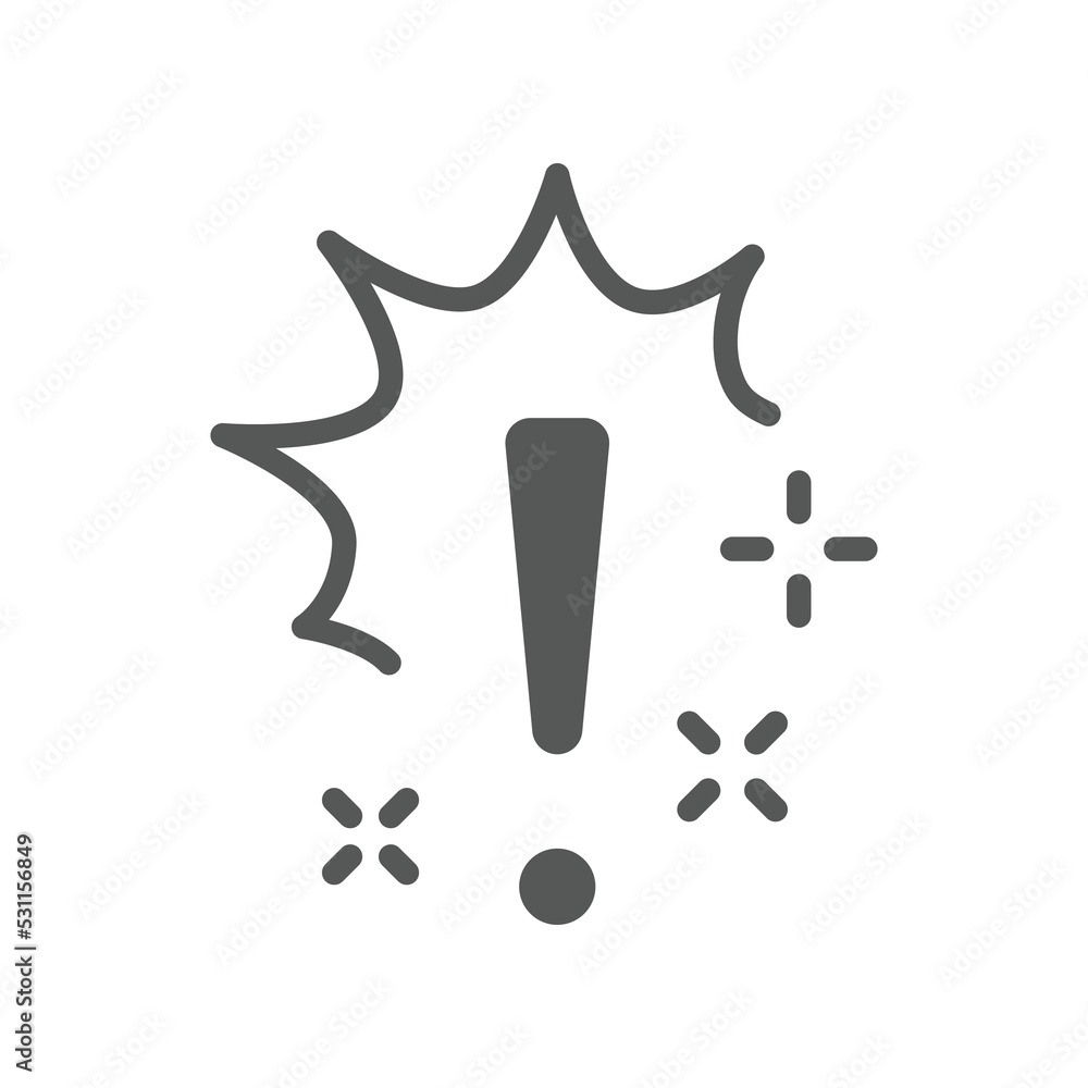 Poster exclamation mark signal for warning symbol. hazard cautions communication, error notification. icon,