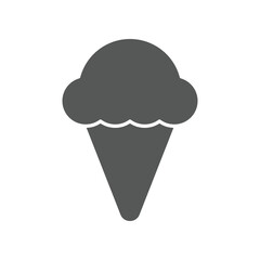 Tasty ice cream in waffle cone with strawberry flavor. Freshness Sweet dessert food. beach tropical vacation symbol. Cone, food, ice on summer icon Vector illustration filled outline style EPS10