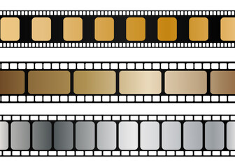 Set of film strips with a gradient