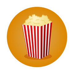 Popcorn. Cinema icon in flat dsign style
