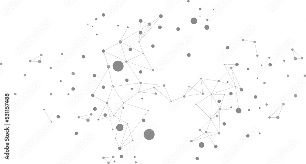 Poster Vector Wireframe polygonal lines Connect dot Geometric sphere isolated on white background. Concept of Big Data and data transformation.