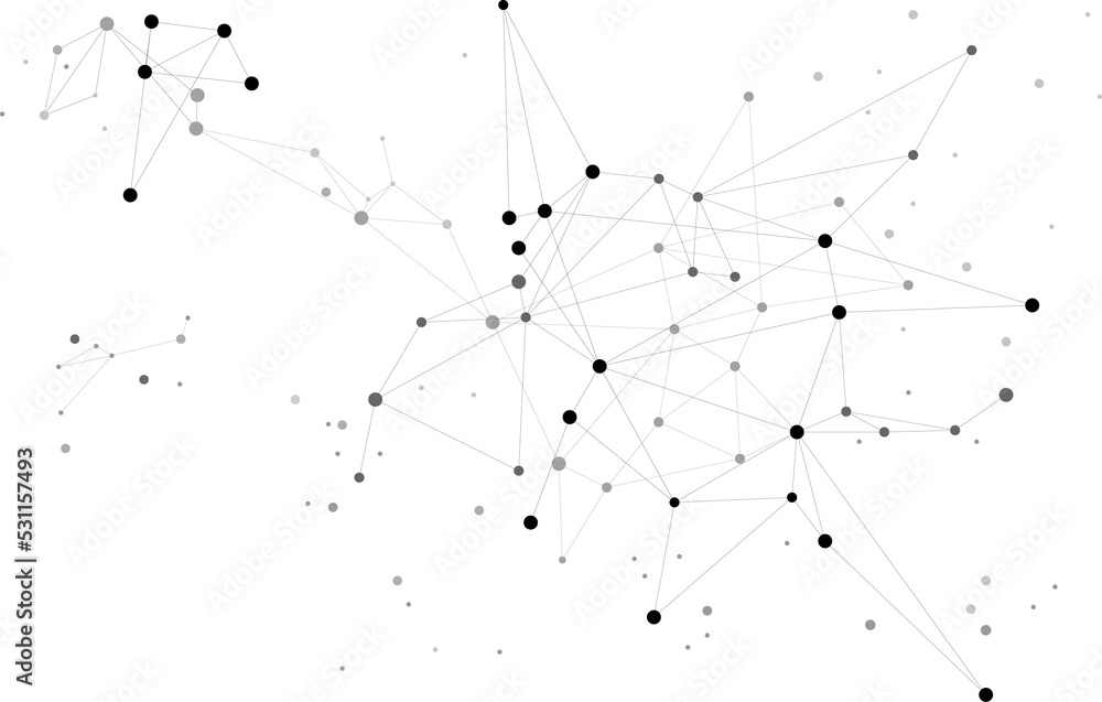 Aufkleber Network Connecting dot polygon background. Concept of Network Business, technology, Data and chemical. Dot connect line abstract background represent futuristic network and data transformation