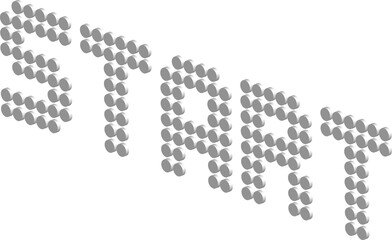 Start wording isometric text from 3D dot.