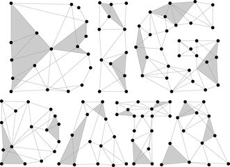 Network Connecting dot polygon background. Concept of Network Business, technology, Data and chemical. Dot connect line abstract background represent futuristic network and data transformation
