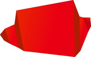 Vector label polygon fold paper graphic.