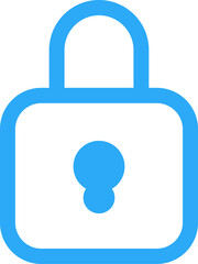 blue icon of lock and security