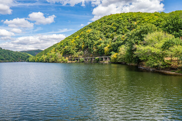 Lake Rursee, In the middle of the Eifel National Park, surrounded by unique natural scenery and unspoilt nature