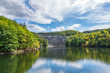 Lake Rursee, In the middle of the Eifel National Park, surrounded by unique natural scenery and unspoilt nature