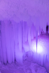 A strange sight in an ice cave